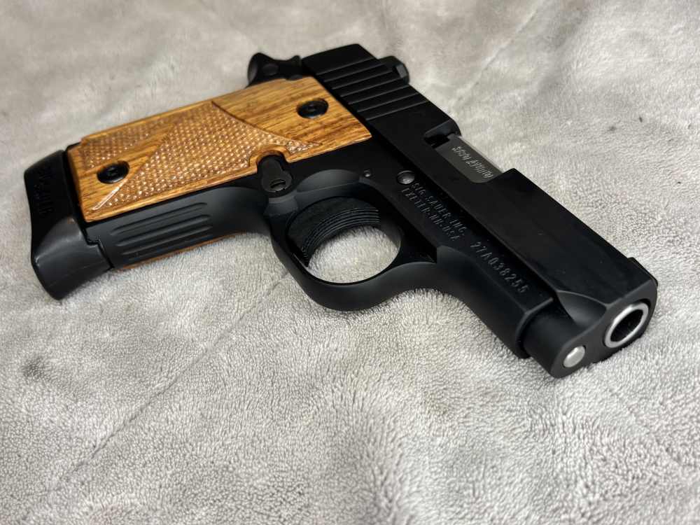 Sig Sauer P238 Original Case W/Papers 2 sets of Grips 2 7 Round Mags -img-22