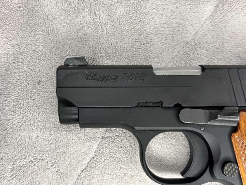 Sig Sauer P238 Original Case W/Papers 2 sets of Grips 2 7 Round Mags -img-15