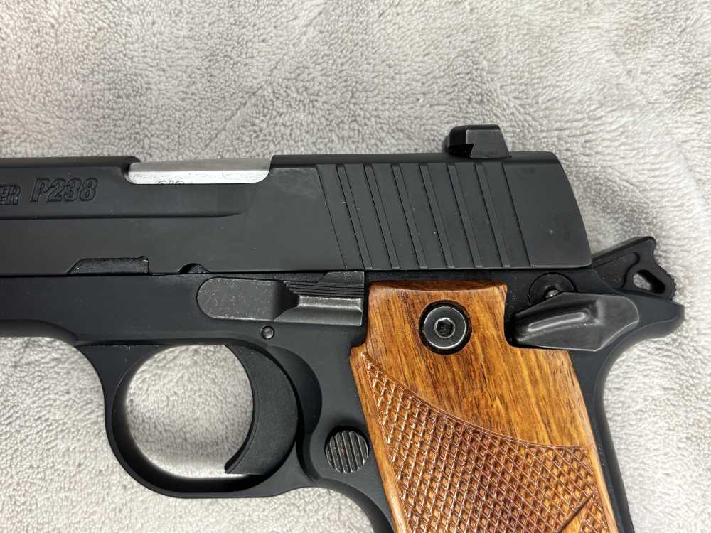 Sig Sauer P238 Original Case W/Papers 2 sets of Grips 2 7 Round Mags -img-16