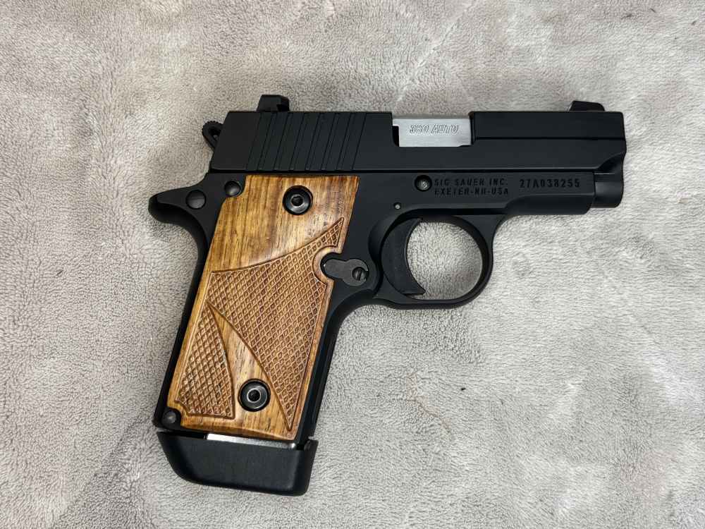 Sig Sauer P238 Original Case W/Papers 2 sets of Grips 2 7 Round Mags -img-3