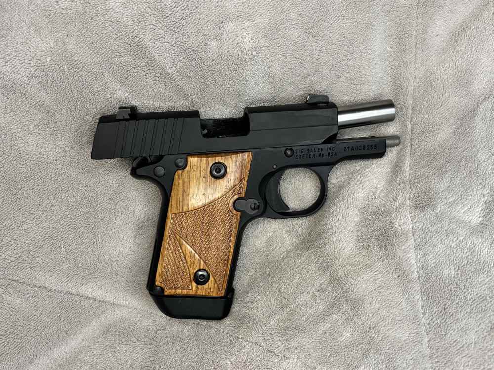 Sig Sauer P238 Original Case W/Papers 2 sets of Grips 2 7 Round Mags -img-6