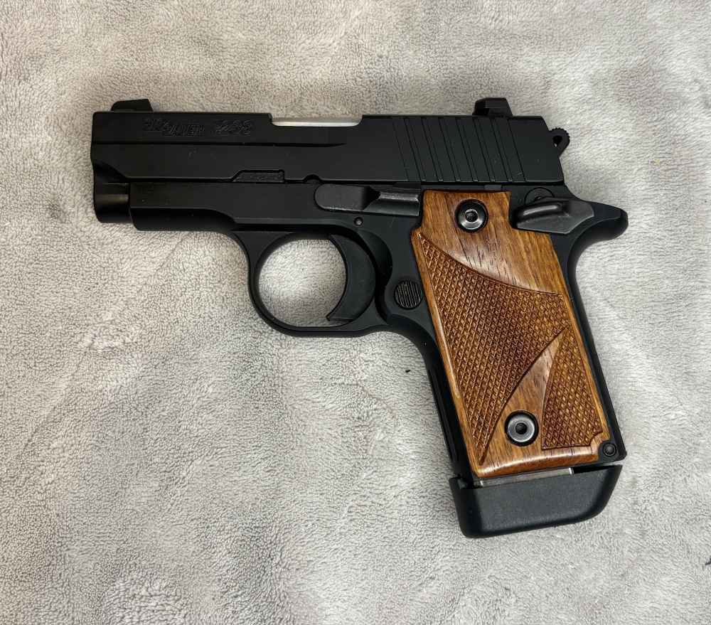 Sig Sauer P238 Original Case W/Papers 2 sets of Grips 2 7 Round Mags -img-2