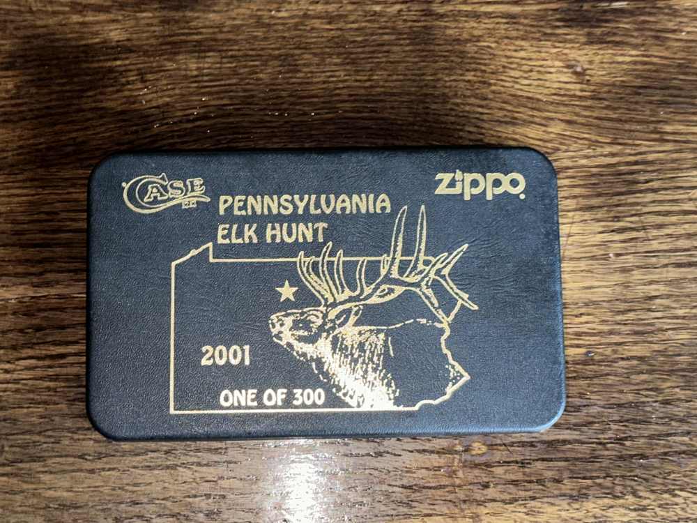 RARE 2001 PA Elk Hunter Case Knife & Zippo Set – 1 of 300 – UNUSED -img-1