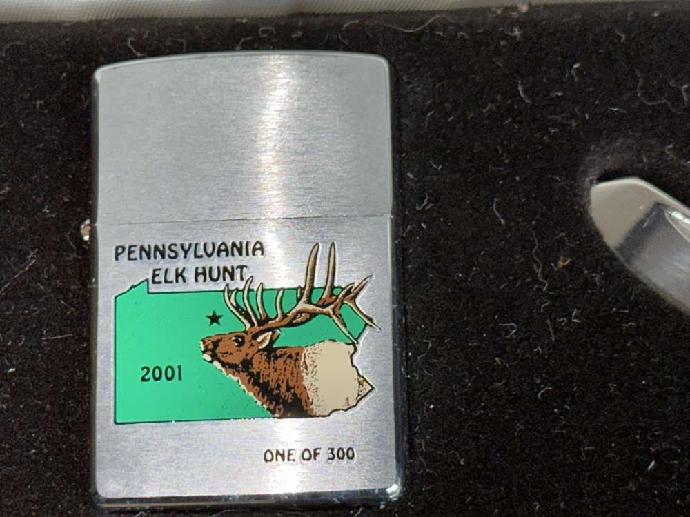 RARE 2001 PA Elk Hunter Case Knife & Zippo Set – 1 of 300 – UNUSED -img-8