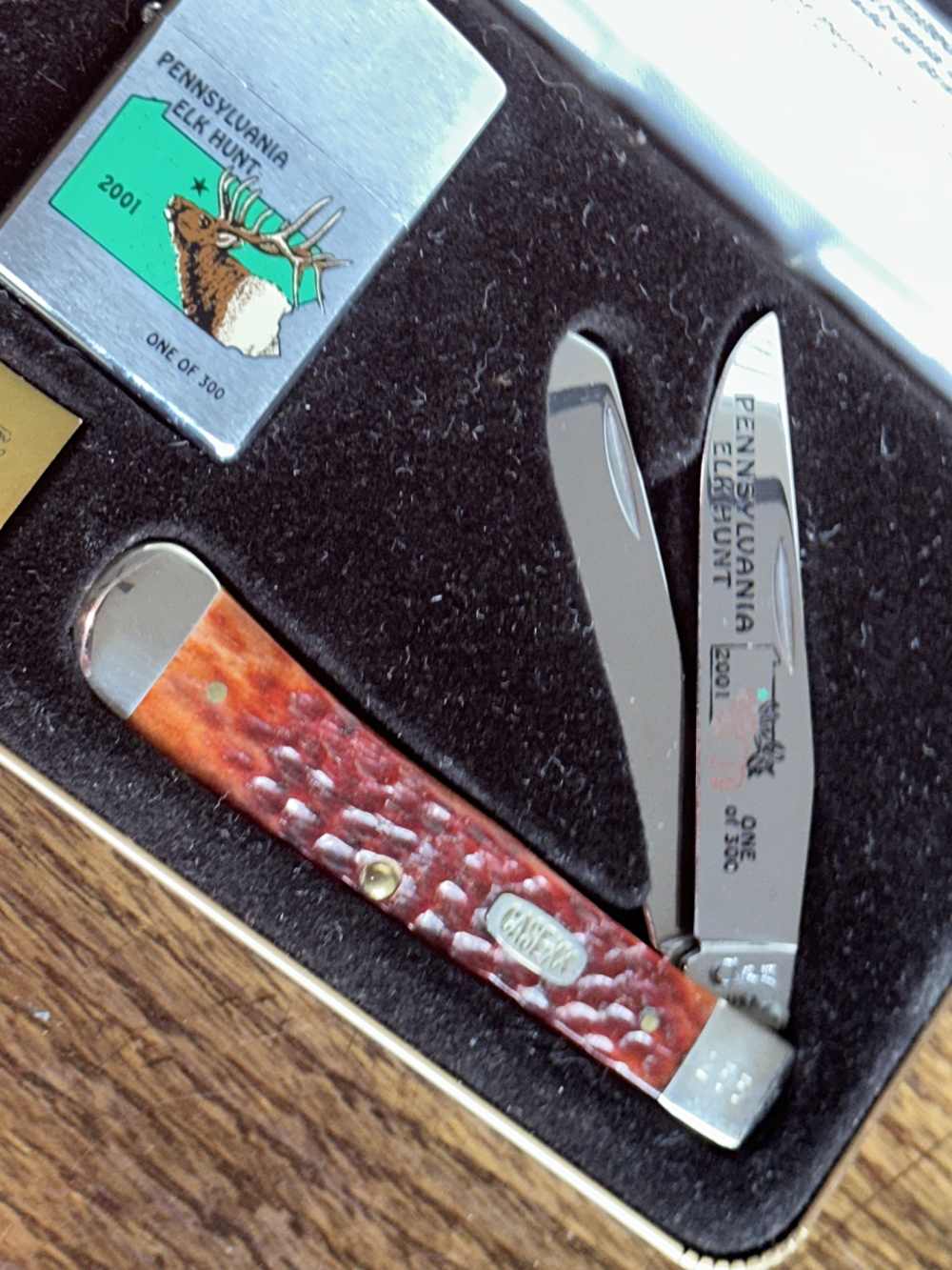 RARE 2001 PA Elk Hunter Case Knife & Zippo Set – 1 of 300 – UNUSED -img-5