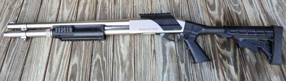 Remington 870 Marine Magnum 12GA 18" Nickel W/ Extras-img-0