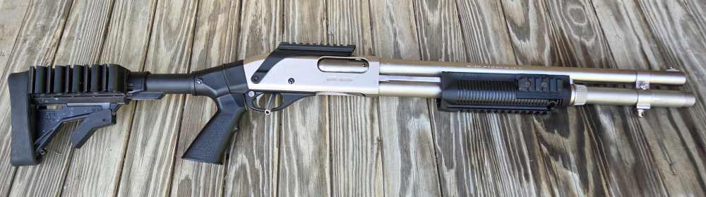 Remington 870 Marine Magnum 12GA 18" Nickel W/ Extras-img-9