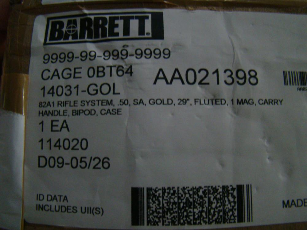 Barrett 82A1 29" .50BMG Rifle M82A1 50 semi-auto 82 10rd Factory New GOLD !-img-4