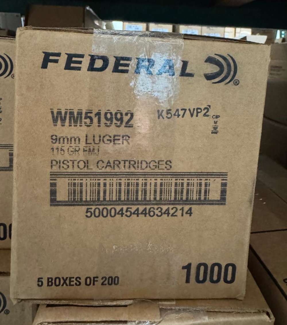 1000 Rds Federal WM51992 Champion Training 9mmLuger 115gr Full Metal Jacket-img-0