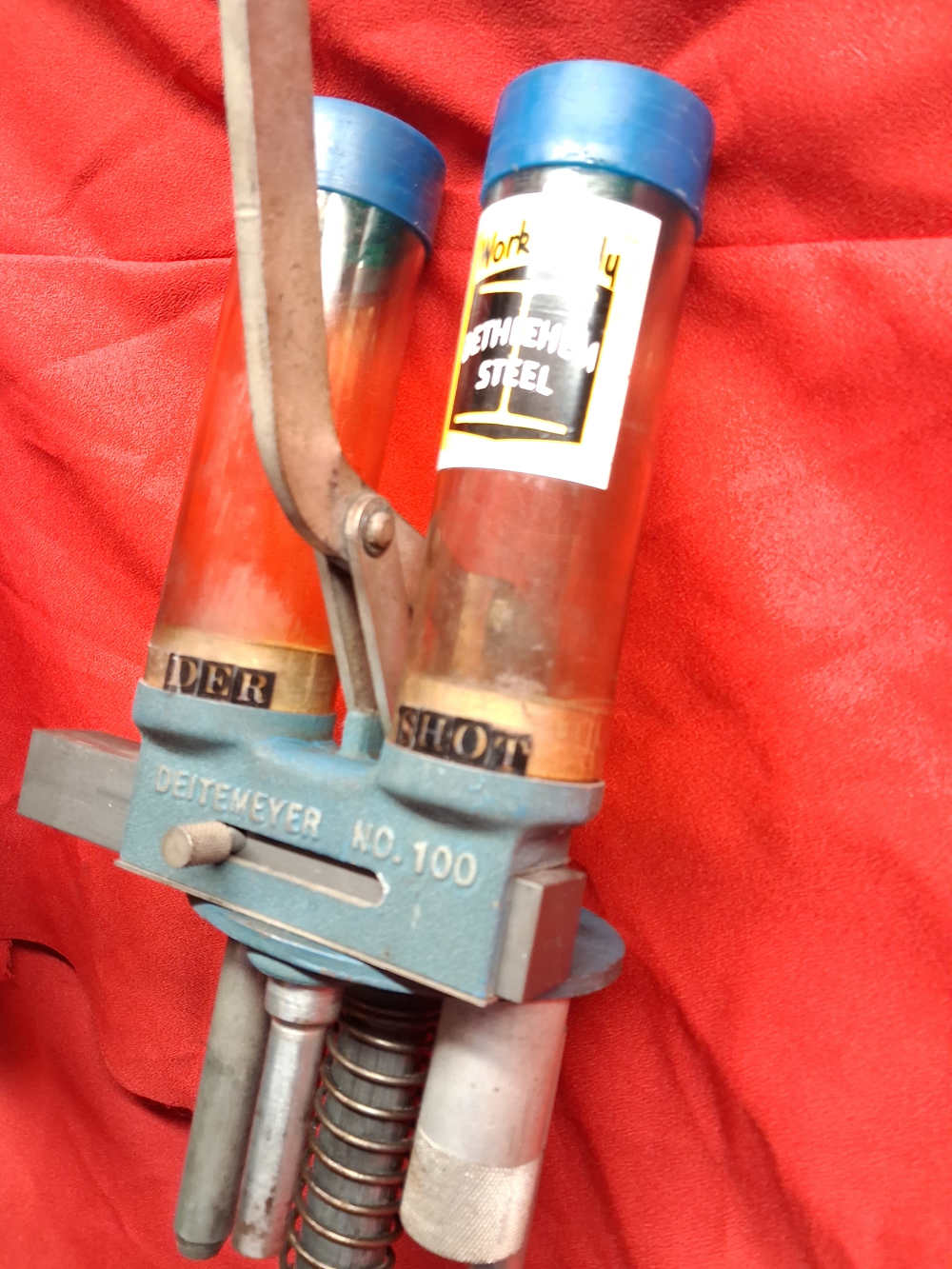 Vintage Pacific Deitemeyer No 100 12 Gauge Reloading Press With Dies Tubes-img-7