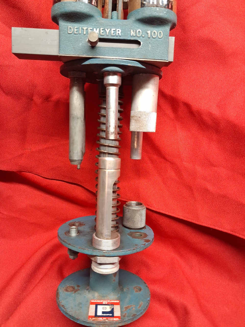 Vintage Pacific Deitemeyer No 100 12 Gauge Reloading Press With Dies Tubes-img-3