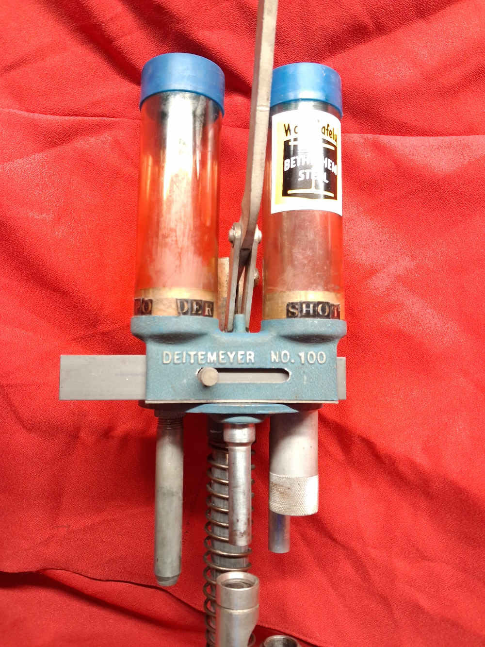 Vintage Pacific Deitemeyer No 100 12 Gauge Reloading Press With Dies Tubes-img-2