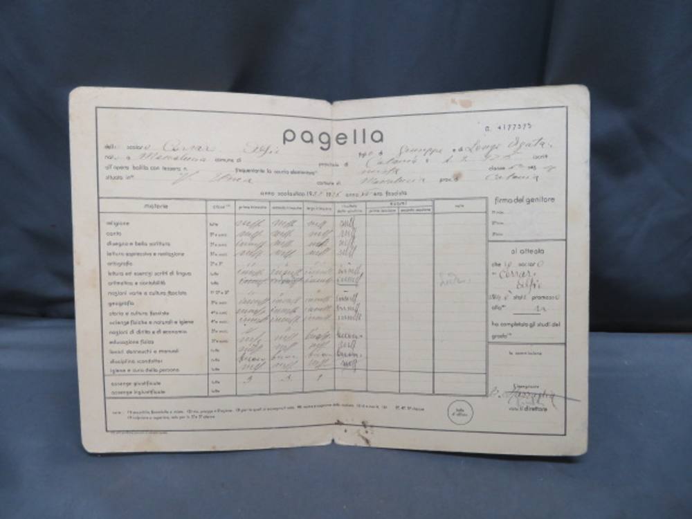 WWII ITALIAN FASCIST YOUTH REPORT CARD-DATED 1935/1936-GREAT INFO-SCARCE-img-1