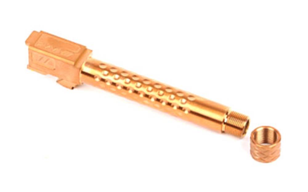 Zev 9mm 4.50" Match Grade Drop-in Dimpled Threaded Barrel, Bronze G19-img-0
