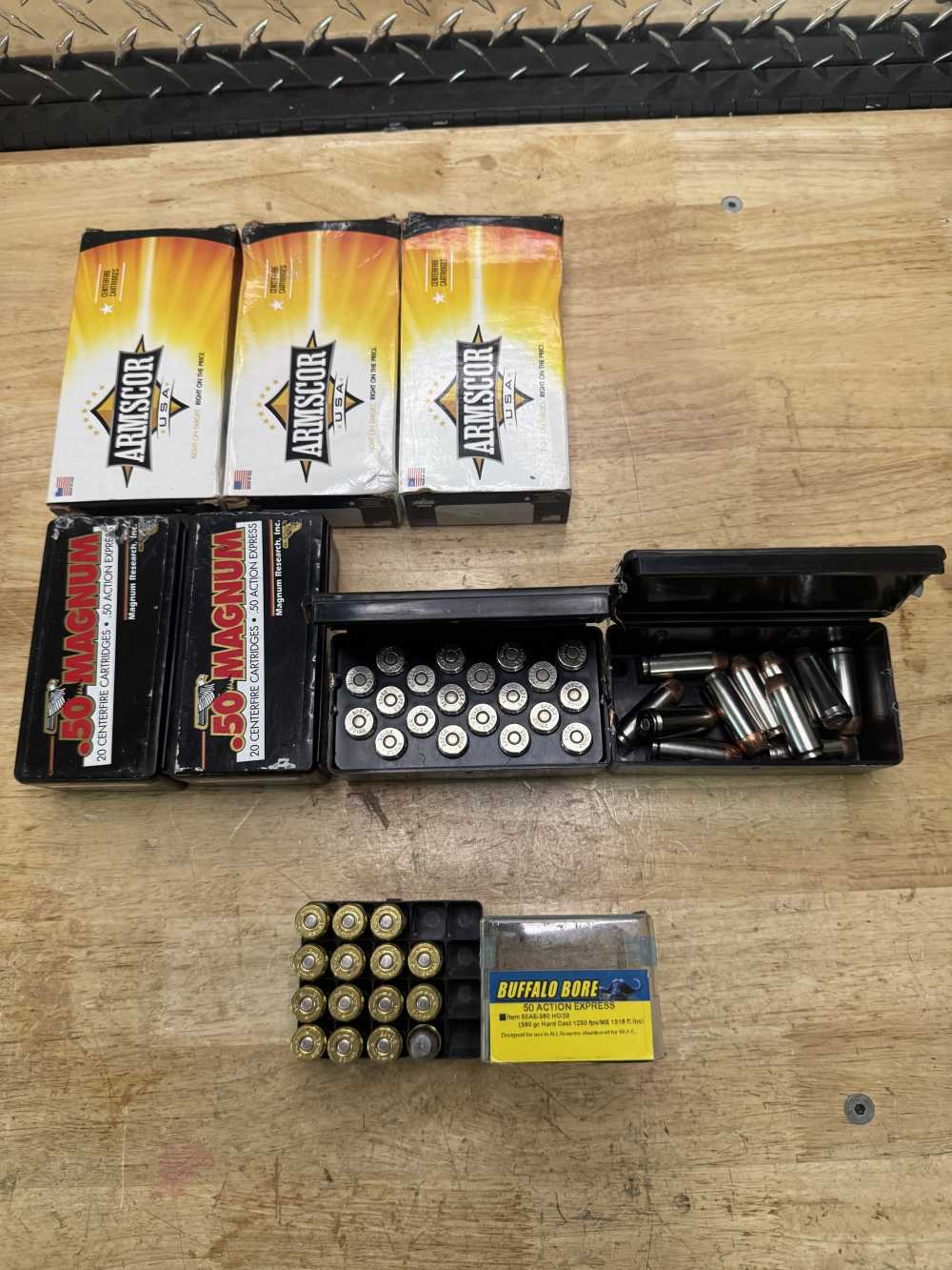 140 Rounds .50 AE Ammo ( Magnum Research - Armscor - Buffalo Bore )-img-0