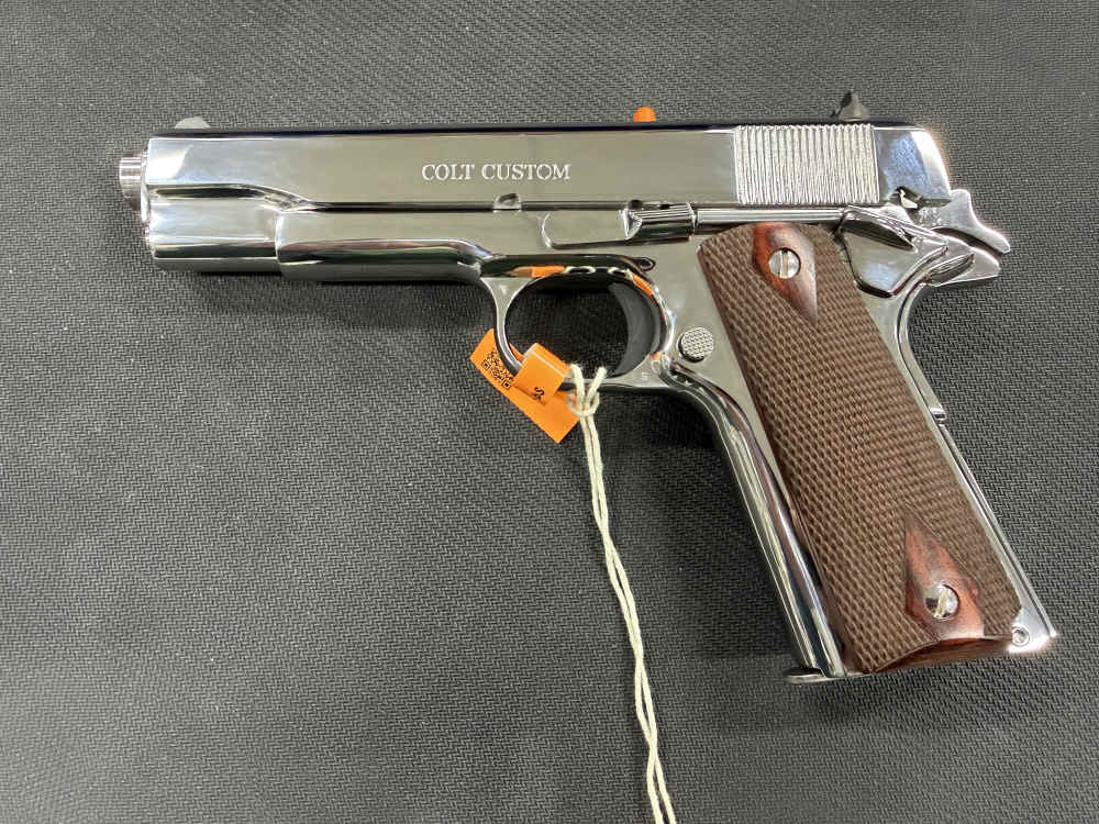 Colt 1911 Government Bright Stainless .45ACP 5” Barrel.-img-0