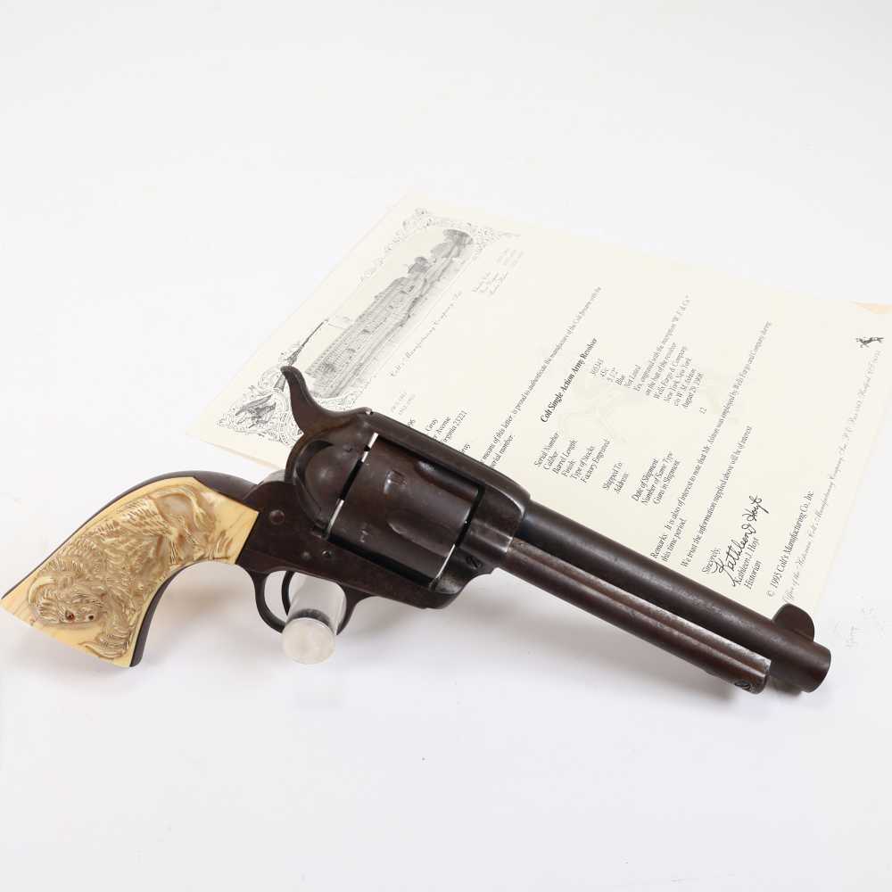 Historic 1908 Colt Single Action Army .45 – Wells Fargo Factory Lettered!-img-0