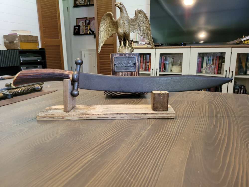 Original Civil War Stag Handle Bowie Knife Named T. Potts-Likely Confederat-img-1