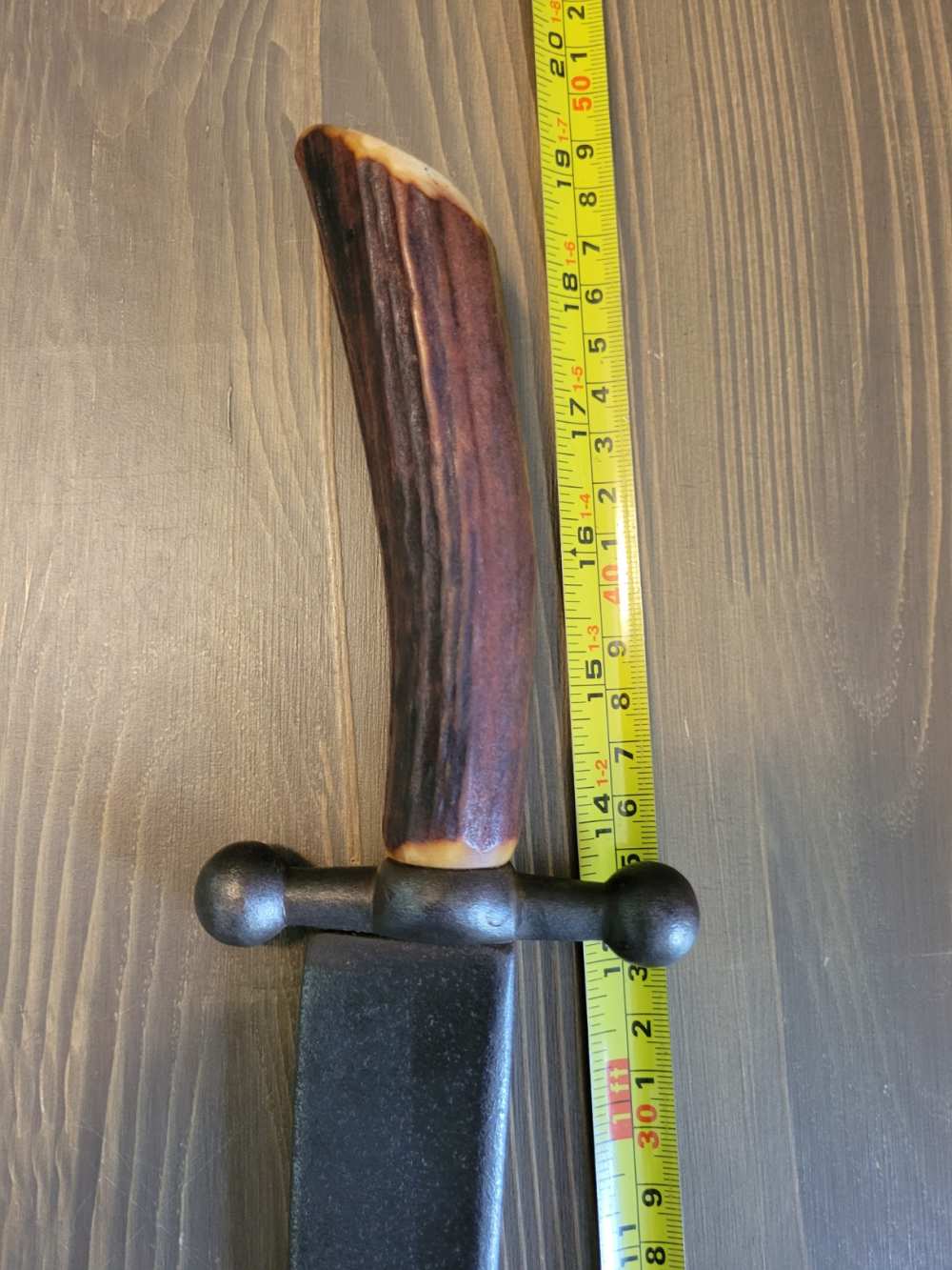 Original Civil War Stag Handle Bowie Knife Named T. Potts-Likely Confederat-img-3