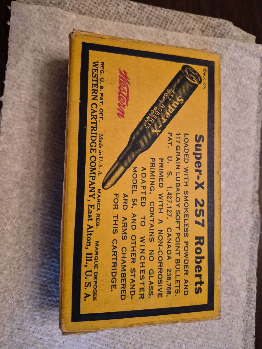 Western  257 Roberts ammunition ammo Vintage!-img-1