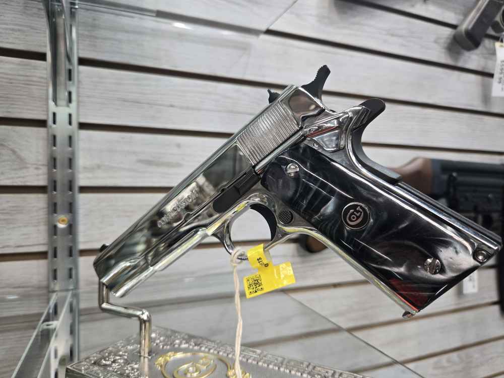 Colt Custom Bright Stainless 1911 with Custom Blued Accents-img-2
