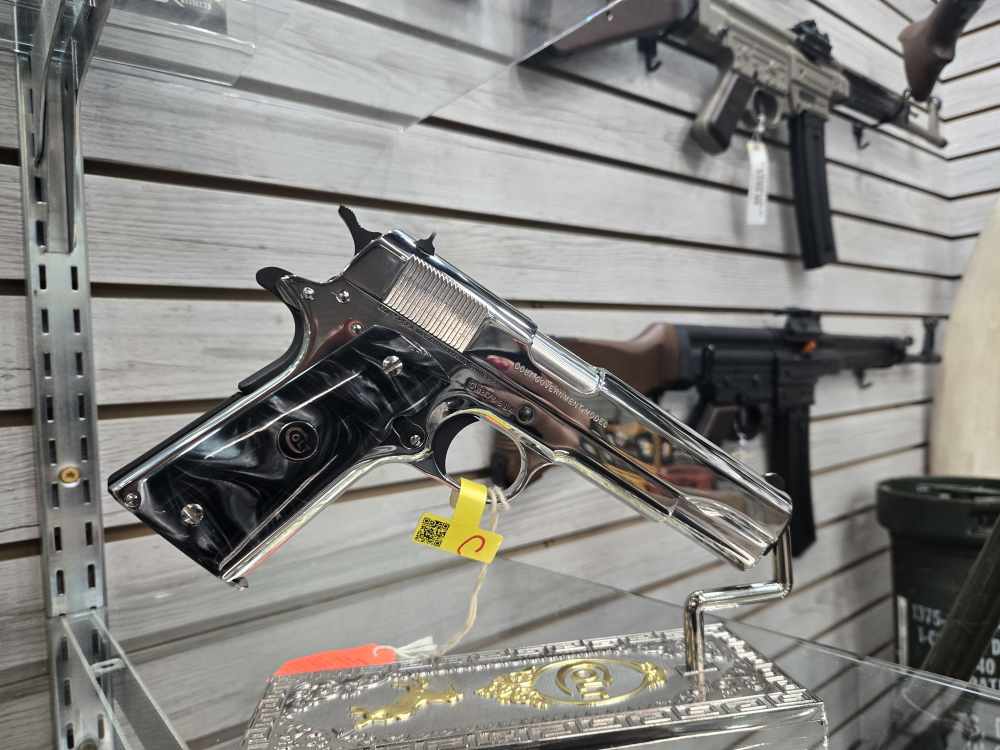 Colt Custom Bright Stainless 1911 with Custom Blued Accents-img-4