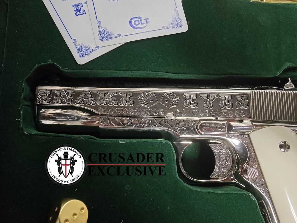 COLT "Snake Eyes" Set of Custom Colt 1911 Pistols 38SUPER & 45acp 1of 2 -img-7
