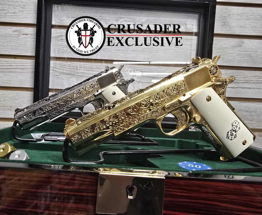 COLT "Snake Eyes" Set of Custom Colt 1911 Pistols 38SUPER & 45acp 1of 2 -img-12