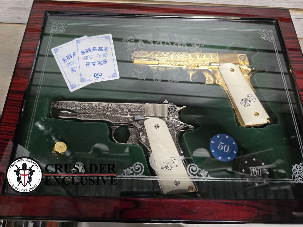 COLT "Snake Eyes" Set of Custom Colt 1911 Pistols 38SUPER & 45acp 1of 2 -img-4
