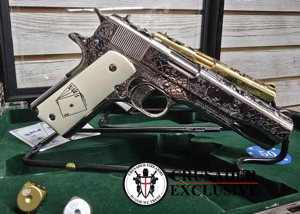 COLT "Snake Eyes" Set of Custom Colt 1911 Pistols 38SUPER & 45acp 1of 2 -img-17