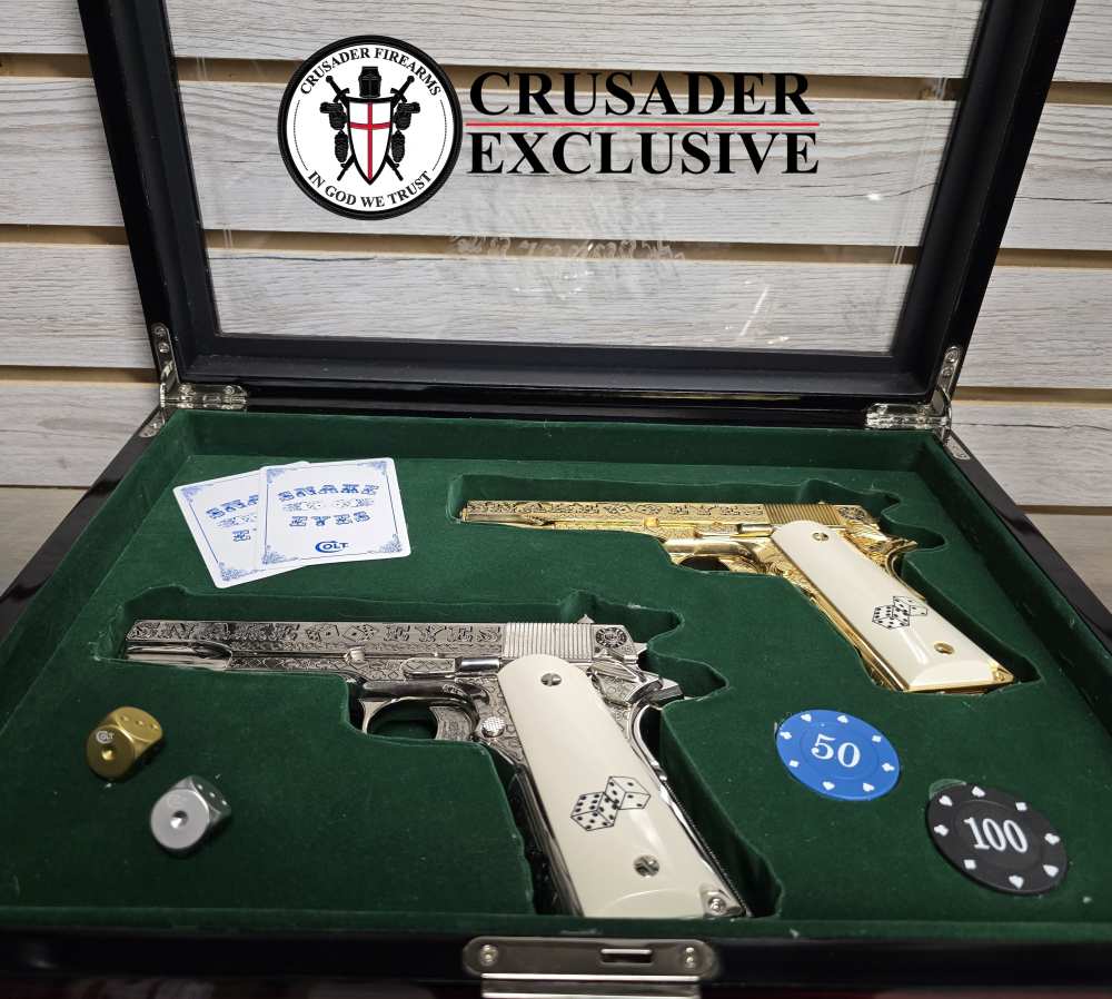 COLT "Snake Eyes" Set of Custom Colt 1911 Pistols 38SUPER & 45acp 1of 2 -img-2