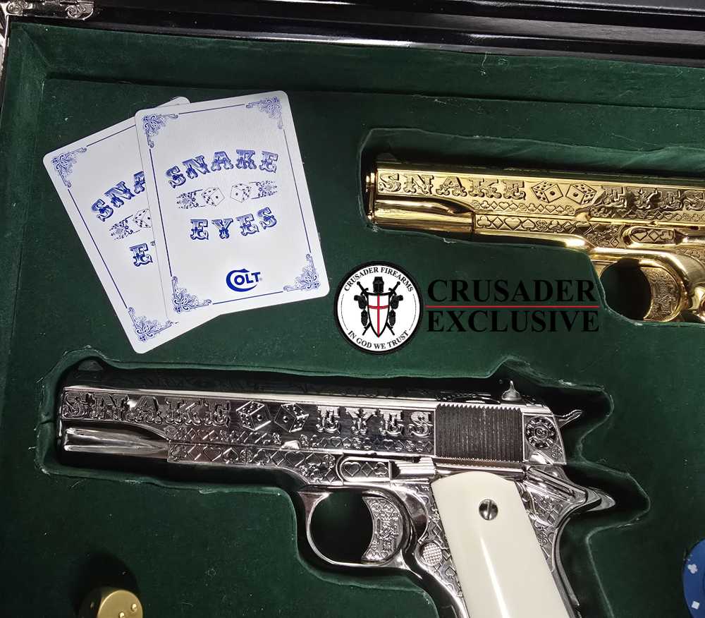 COLT "Snake Eyes" Set of Custom Colt 1911 Pistols 38SUPER & 45acp 1of 2 -img-5
