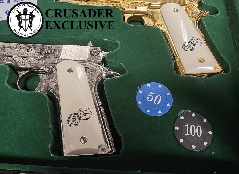 COLT "Snake Eyes" Set of Custom Colt 1911 Pistols 38SUPER & 45acp 1of 2 -img-0