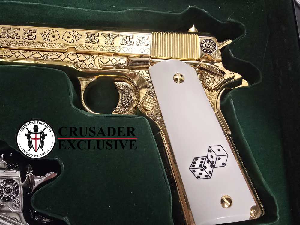 COLT "Snake Eyes" Set of Custom Colt 1911 Pistols 38SUPER & 45acp 1of 2 -img-11
