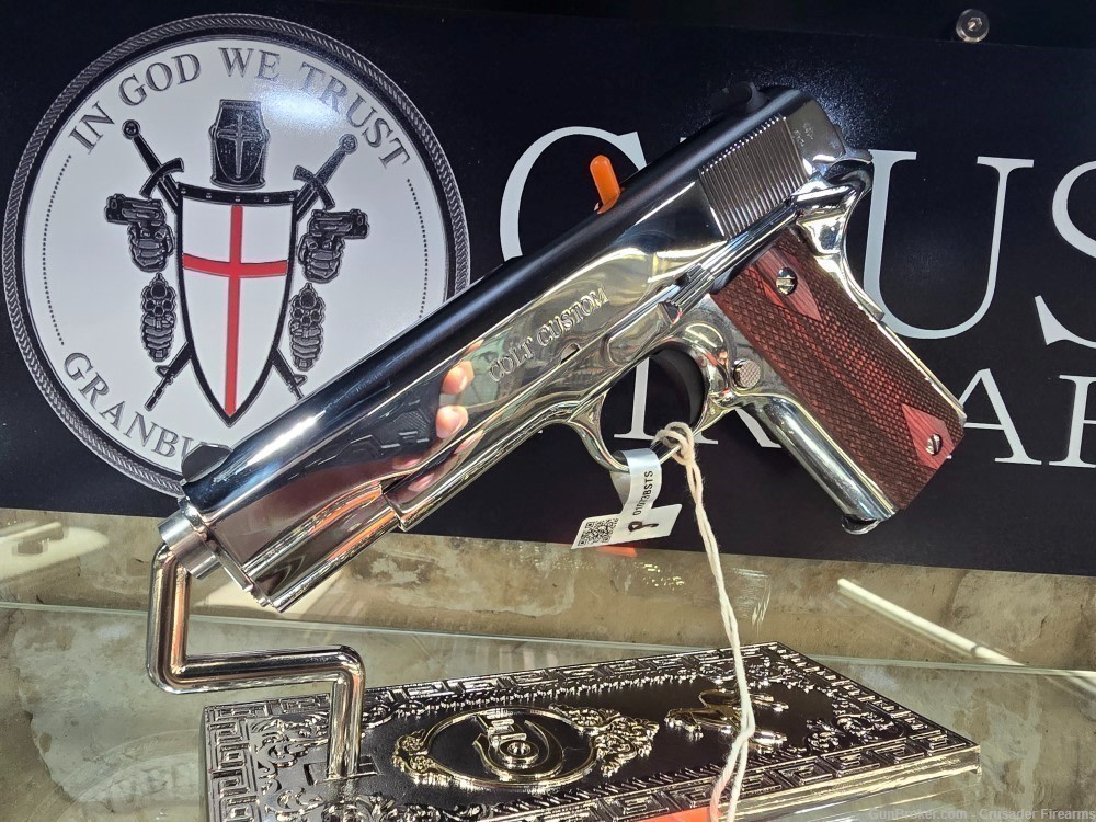 RARE COLT CUSTOM 1911 BRIGHT STAINLESS 38 SUPER-img-2