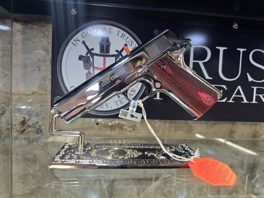 RARE COLT CUSTOM 1911 BRIGHT STAINLESS 38 SUPER-img-7