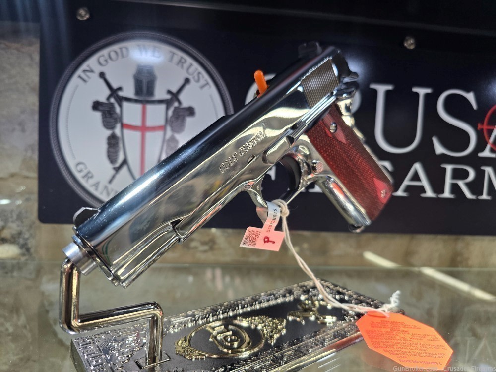 RARE COLT CUSTOM 1911 BRIGHT STAINLESS 38 SUPER-img-6