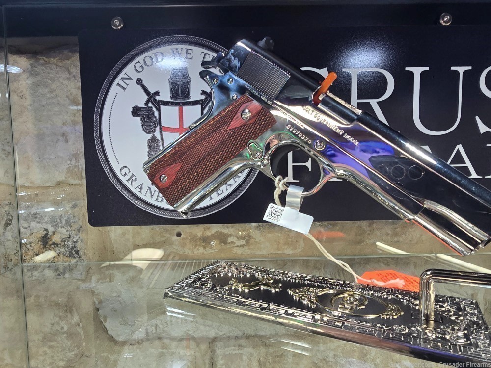 RARE COLT CUSTOM 1911 BRIGHT STAINLESS 38 SUPER-img-3