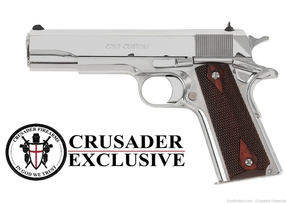 RARE COLT CUSTOM 1911 BRIGHT STAINLESS 38 SUPER-img-1