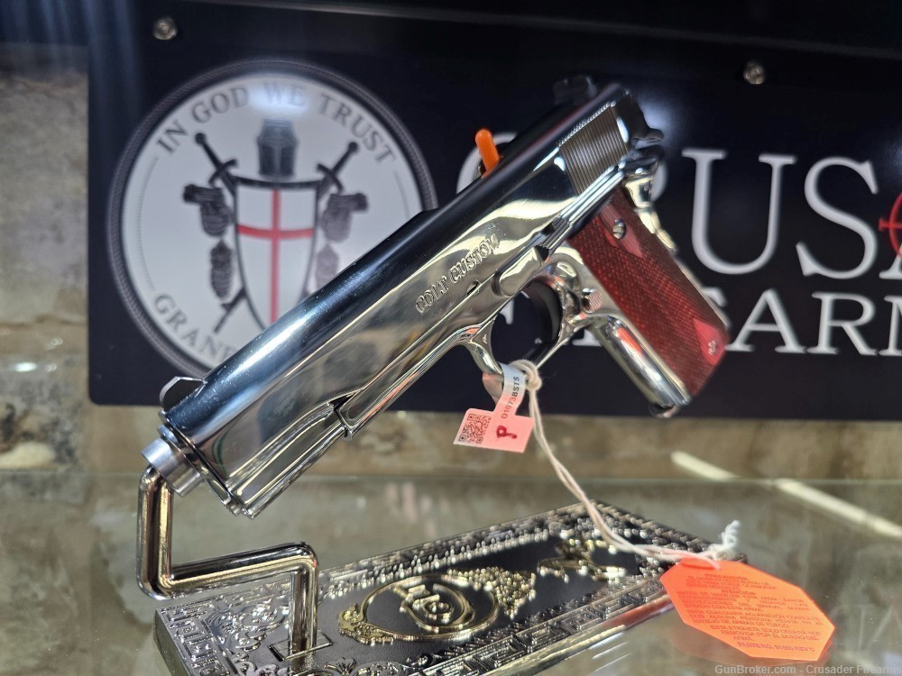 RARE COLT CUSTOM 1911 BRIGHT STAINLESS 38 SUPER-img-5