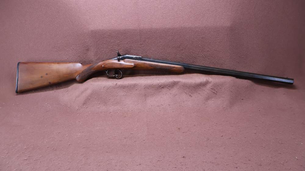 Antique Belgian Flobert 22 Cal Single 24.5" Heavy Bull BRL VG Bore -img-0