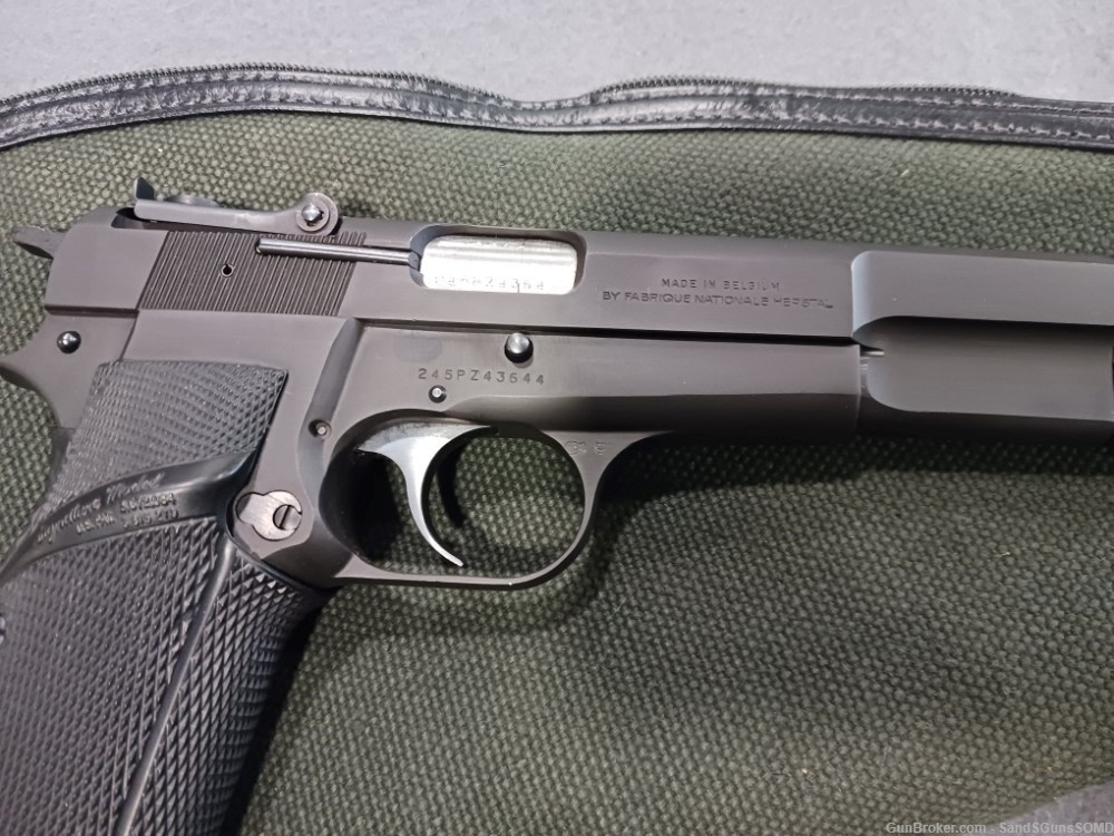 BELGIAN BROWNING HI-POWER 9MM GP COMPETITION SEMI AUTO PISTOL USED-img-4