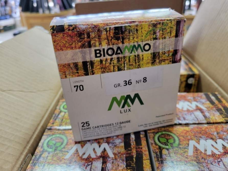 Bio Ammo 2 3/4 Inch 8 Shot 36 Gram Lux BioAmmo 250 Rounds 1 1/4oz 12ga-img-1