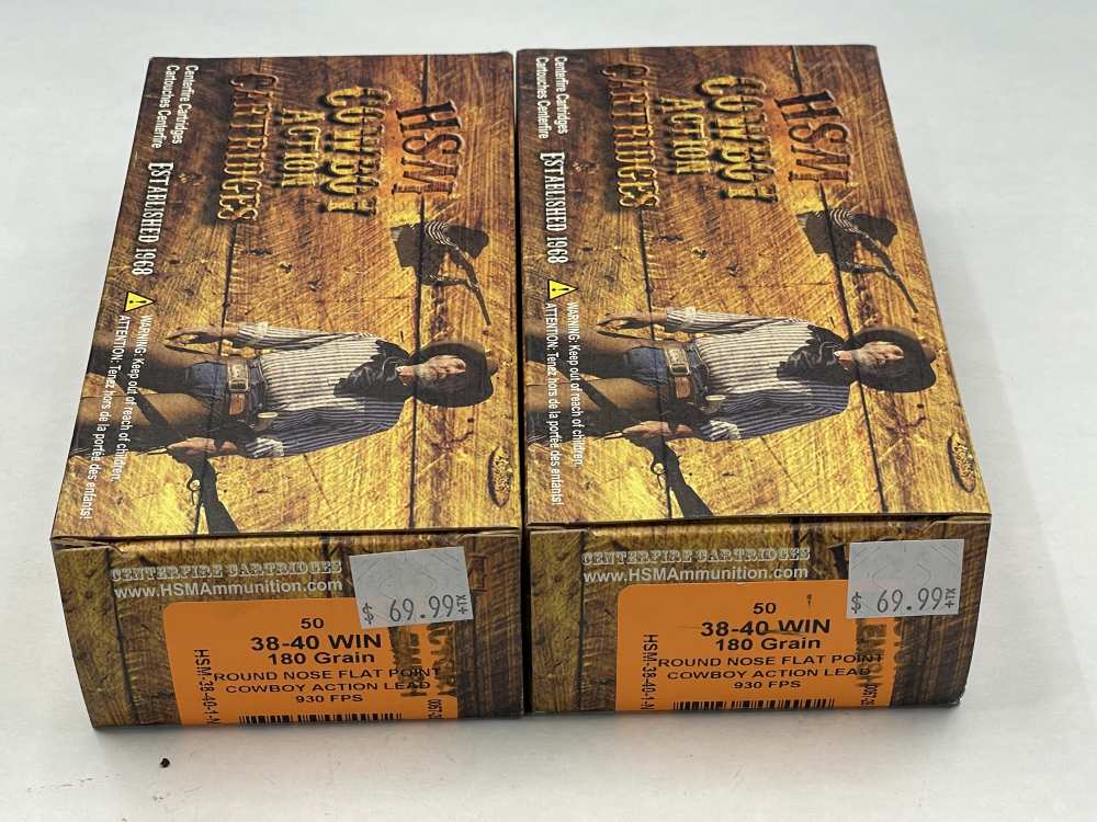 100 x HSM .38-40 180 grain round nose flat point lead Cowboy Action 930 fps-img-0