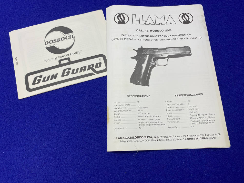 1988 Llama Model IX-B .45 ACP Blue 5" *CMI MIAMI FLORIDA IMPORT MARK*-img-5