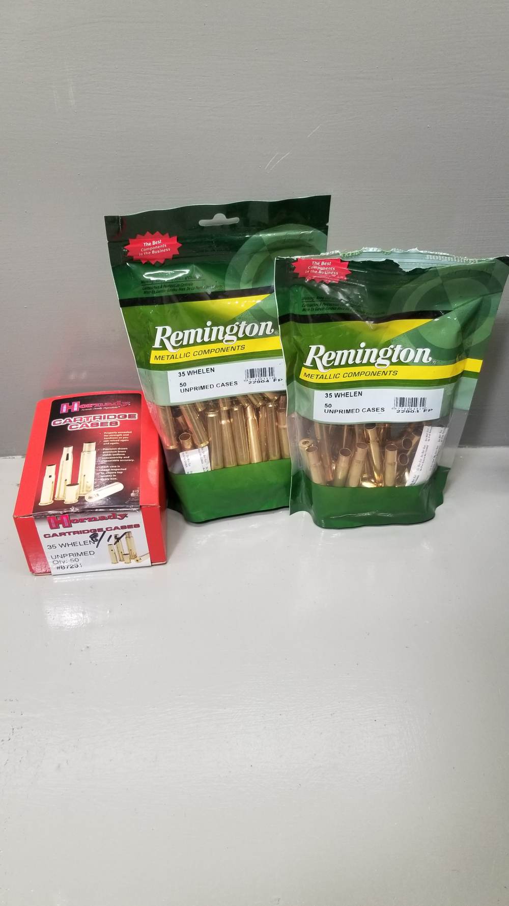 142x New Factory Hornady & Remington .35 Whelen Unprimed Brass-img-0