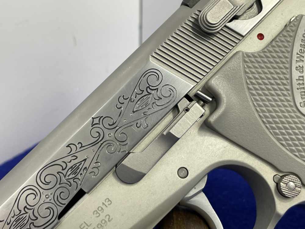 Smith & Wesson Model 3913 9mm 3.5" Stainless *CUSTOM SCROLL ENGRAVED SLIDE*-img-14
