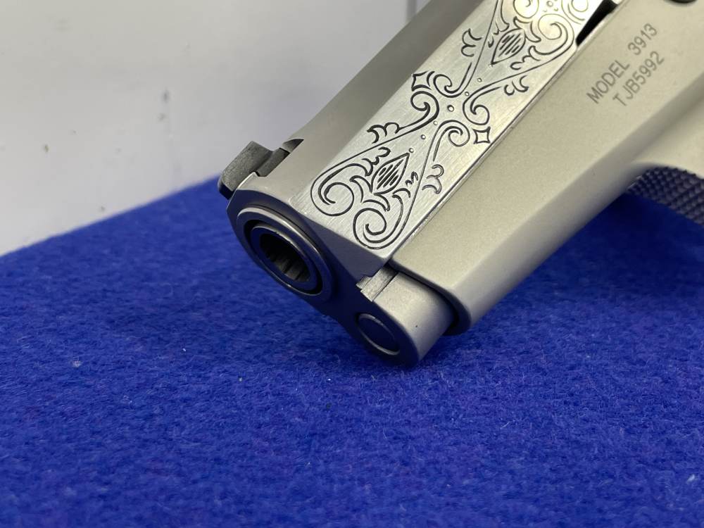Smith & Wesson Model 3913 9mm 3.5" Stainless *CUSTOM SCROLL ENGRAVED SLIDE*-img-17