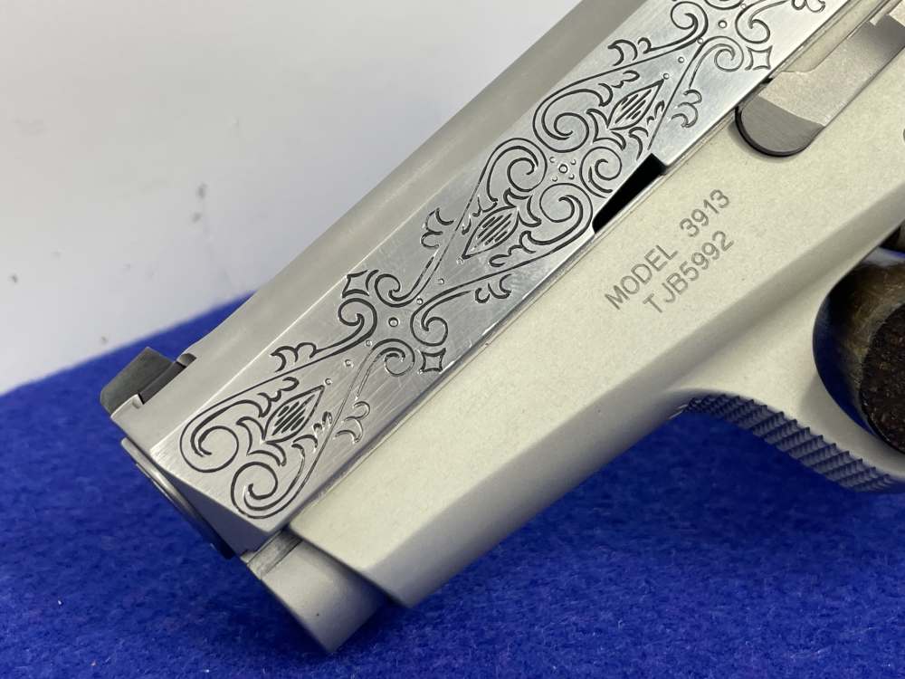 Smith & Wesson Model 3913 9mm 3.5" Stainless *CUSTOM SCROLL ENGRAVED SLIDE*-img-16