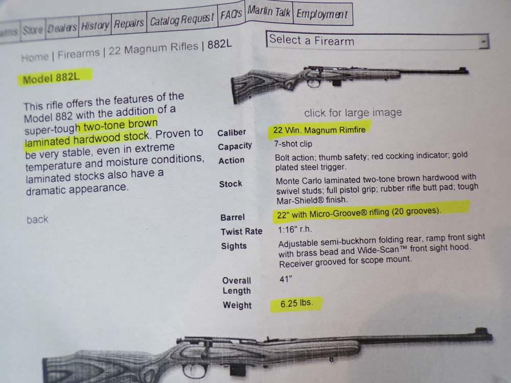Marlin 882 L 22 Win Mag 22" JM Laminate Hardwood Bushnell Mint Safe Queen!-img-21